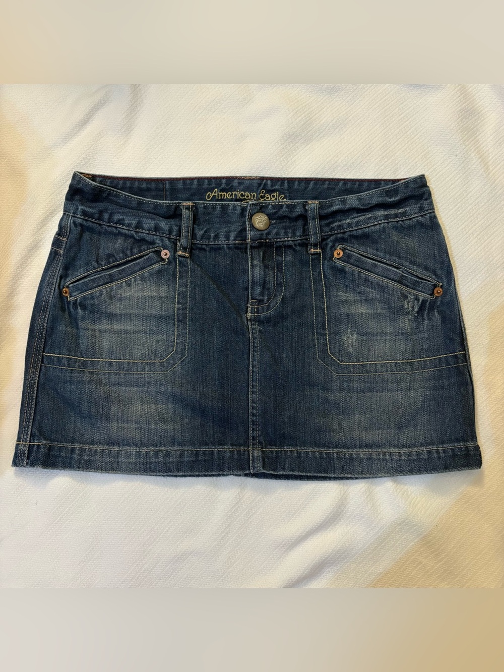 Vintage Y2K Micro Mini Low Rise Denim Skirt